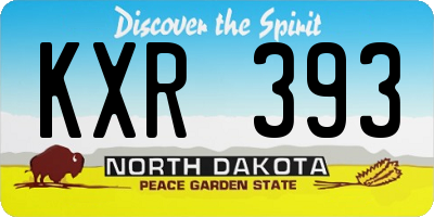 ND license plate KXR393