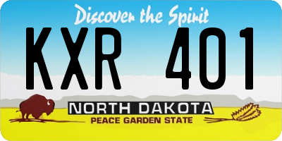 ND license plate KXR401