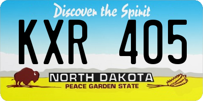ND license plate KXR405