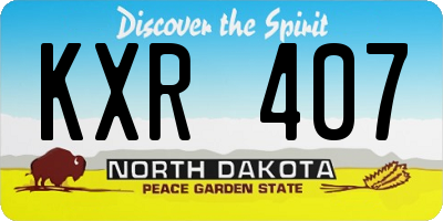 ND license plate KXR407