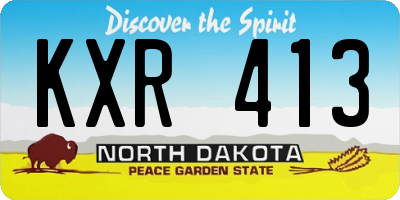 ND license plate KXR413