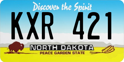 ND license plate KXR421
