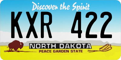 ND license plate KXR422