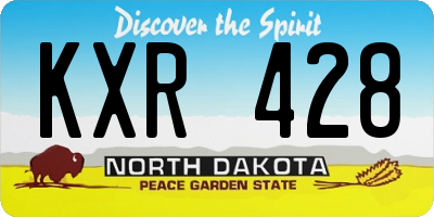 ND license plate KXR428