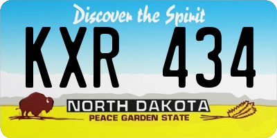 ND license plate KXR434