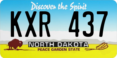 ND license plate KXR437