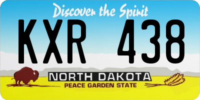 ND license plate KXR438