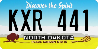 ND license plate KXR441