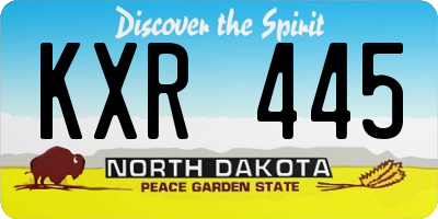 ND license plate KXR445