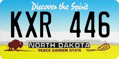 ND license plate KXR446