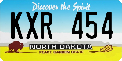 ND license plate KXR454