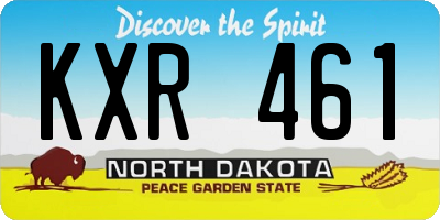 ND license plate KXR461