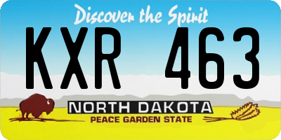 ND license plate KXR463