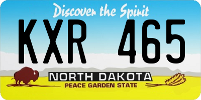 ND license plate KXR465