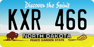 ND license plate KXR466