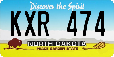 ND license plate KXR474
