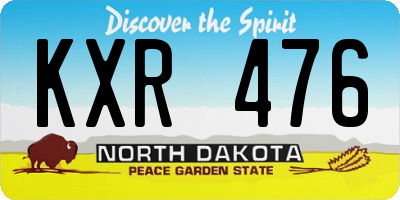 ND license plate KXR476