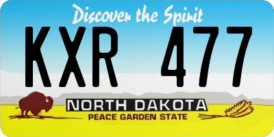 ND license plate KXR477