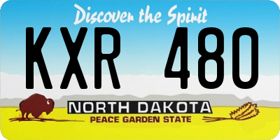 ND license plate KXR480