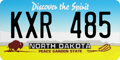 ND license plate KXR485