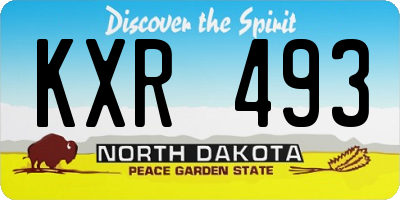 ND license plate KXR493