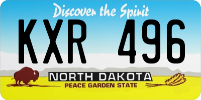ND license plate KXR496