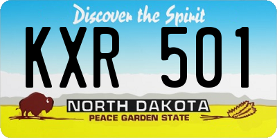 ND license plate KXR501