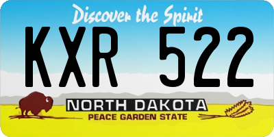ND license plate KXR522