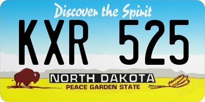 ND license plate KXR525