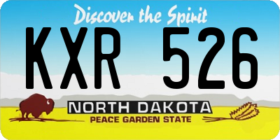 ND license plate KXR526