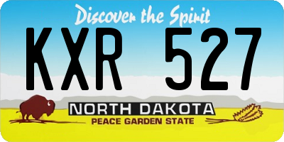 ND license plate KXR527