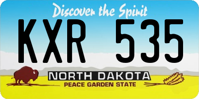 ND license plate KXR535