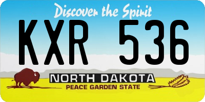 ND license plate KXR536