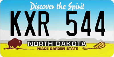 ND license plate KXR544
