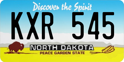 ND license plate KXR545