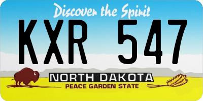 ND license plate KXR547