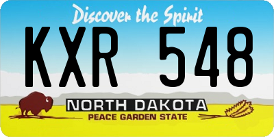 ND license plate KXR548