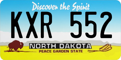 ND license plate KXR552