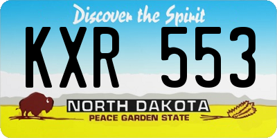 ND license plate KXR553