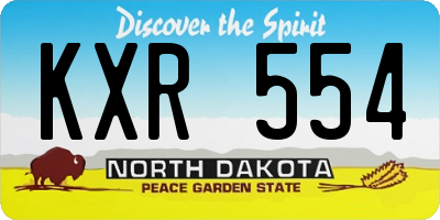 ND license plate KXR554