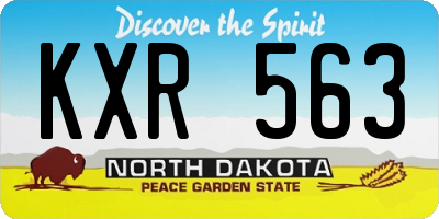 ND license plate KXR563