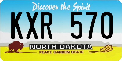 ND license plate KXR570