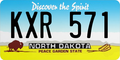 ND license plate KXR571