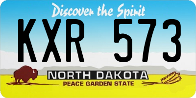 ND license plate KXR573