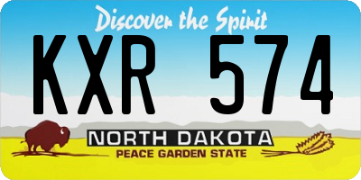 ND license plate KXR574