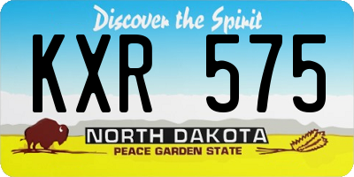 ND license plate KXR575