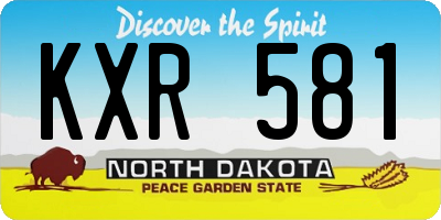 ND license plate KXR581