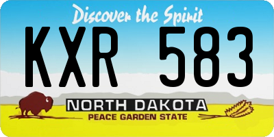 ND license plate KXR583