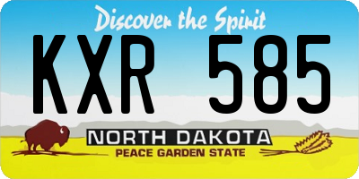 ND license plate KXR585