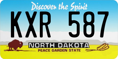 ND license plate KXR587